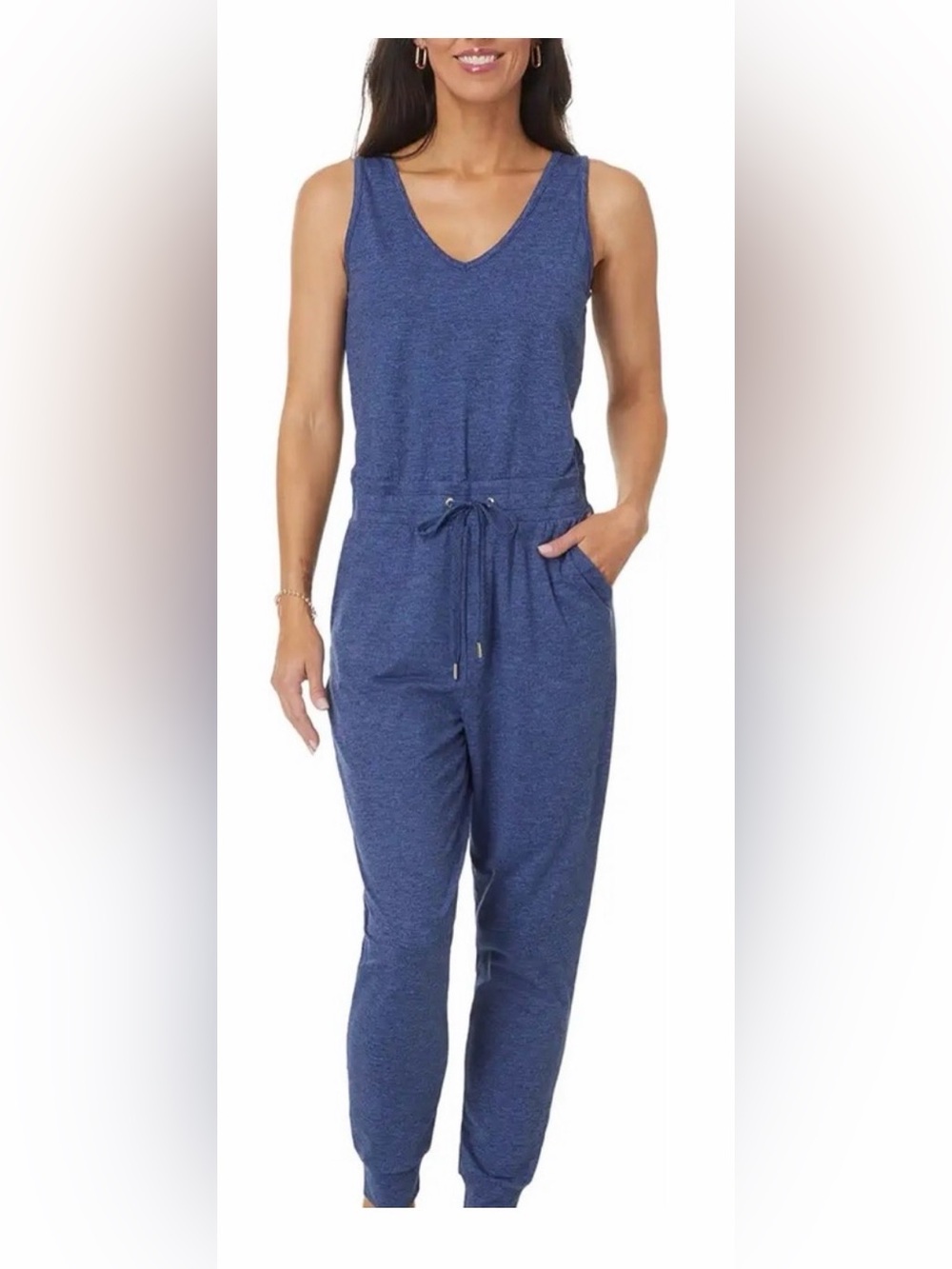 Lilly Pulitzer Heather Navy Drawstring Jumpsuit